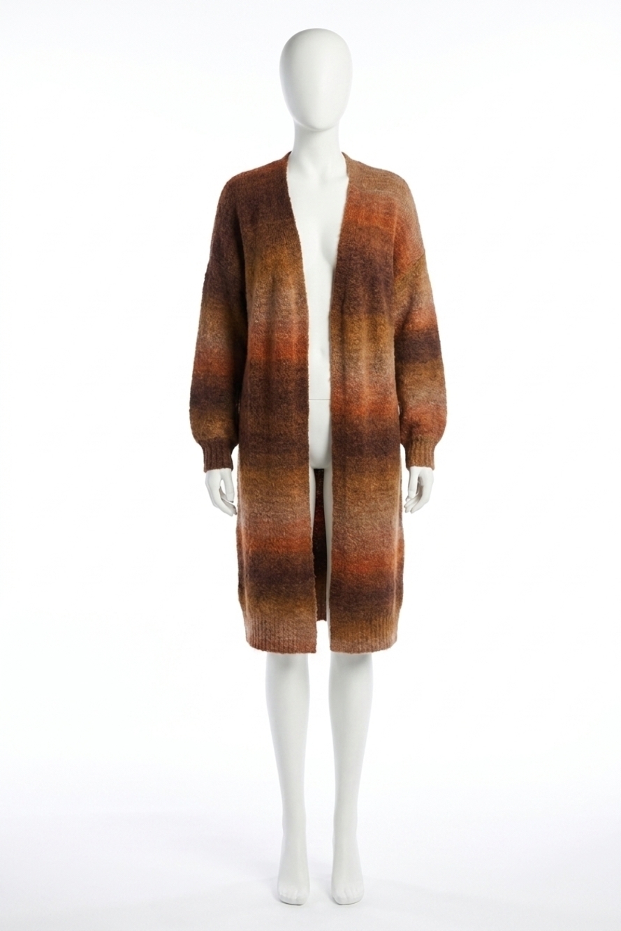 NEW TRIBAL long sweater cardigan in dark toffee